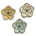 Kd Estanteria Rustic Flower Wall Decor, Multicolor - Set of 3 KD2627093